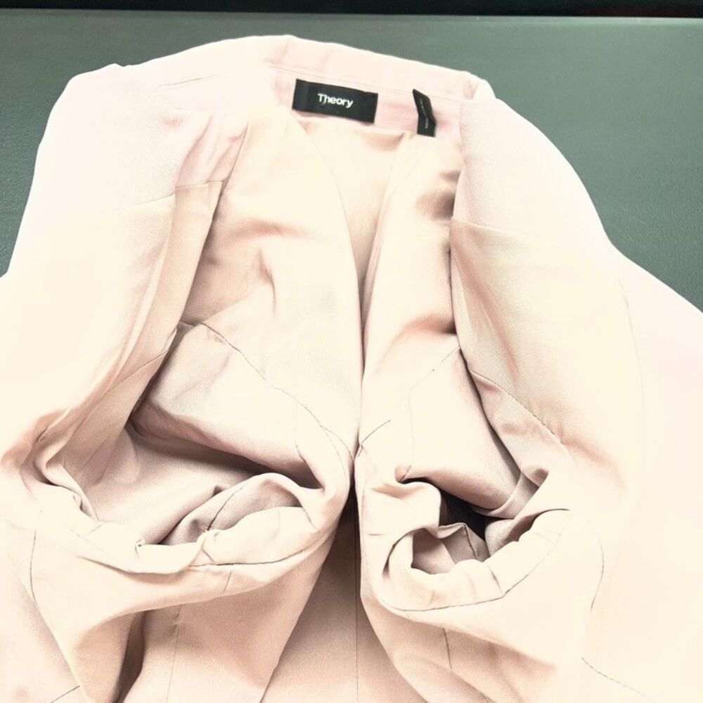 Theory Carissa Stretch Classic Dusty Lilac Two Button Suit Blazer Womens Size 6 - Picture 8 of 16